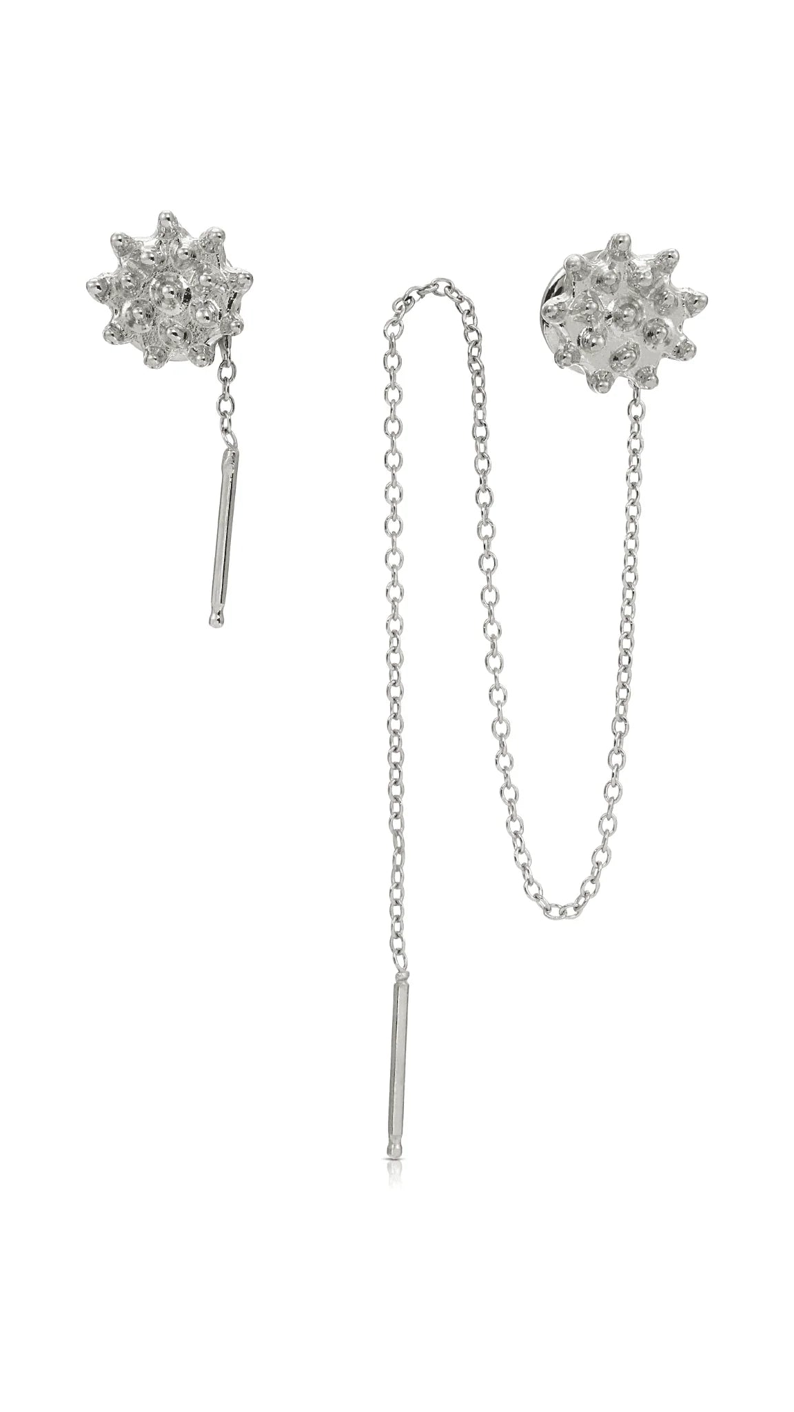 Spool Stud Earrings (Silver)