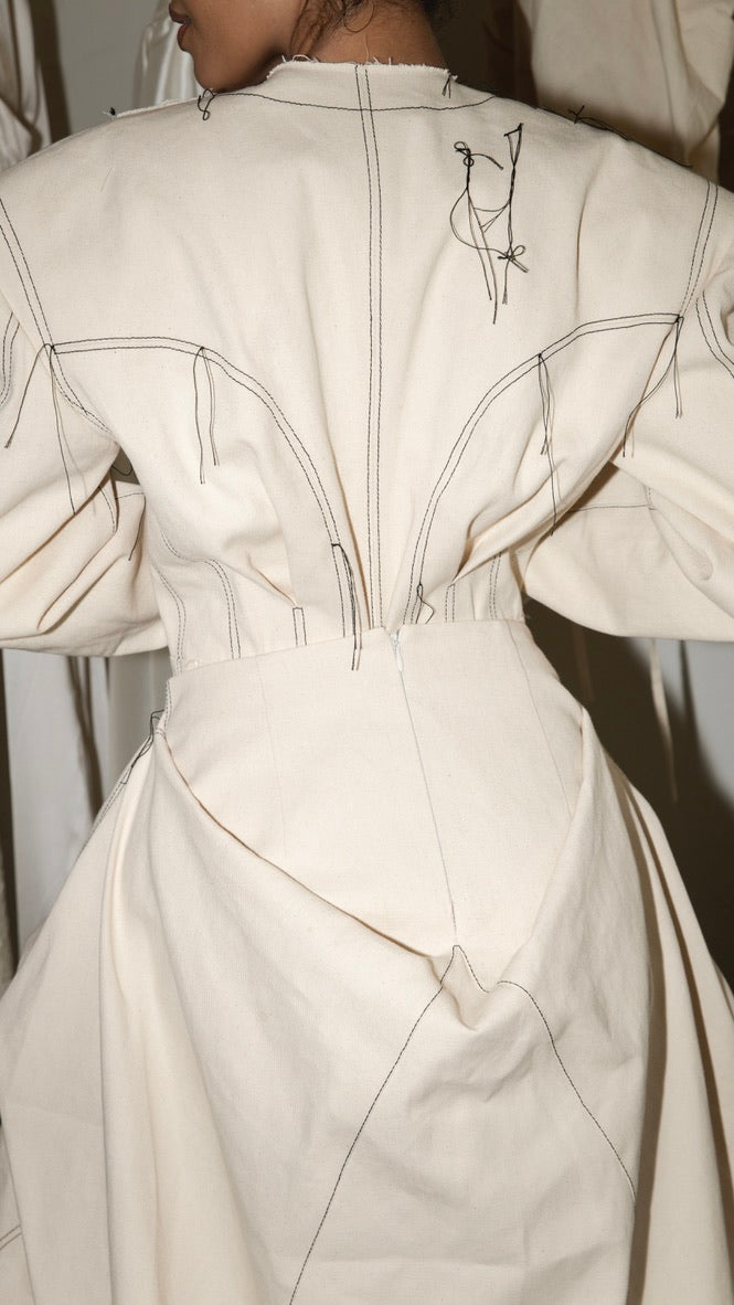 Denim Playsuit & Denim Draped High Low Skirt