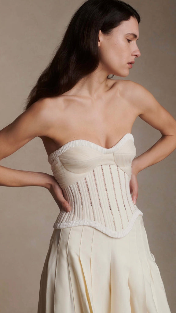 Cutoff Bare Bustier anuke ビスチェ