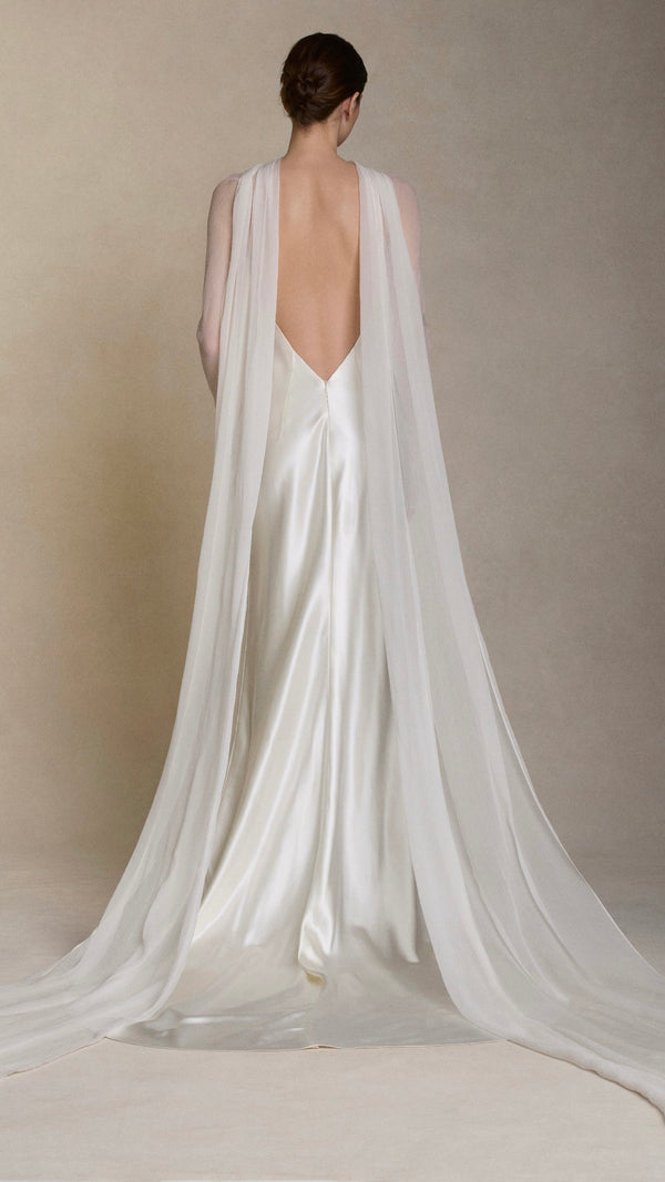 Mari with Crinkle Chiffon Sleeves