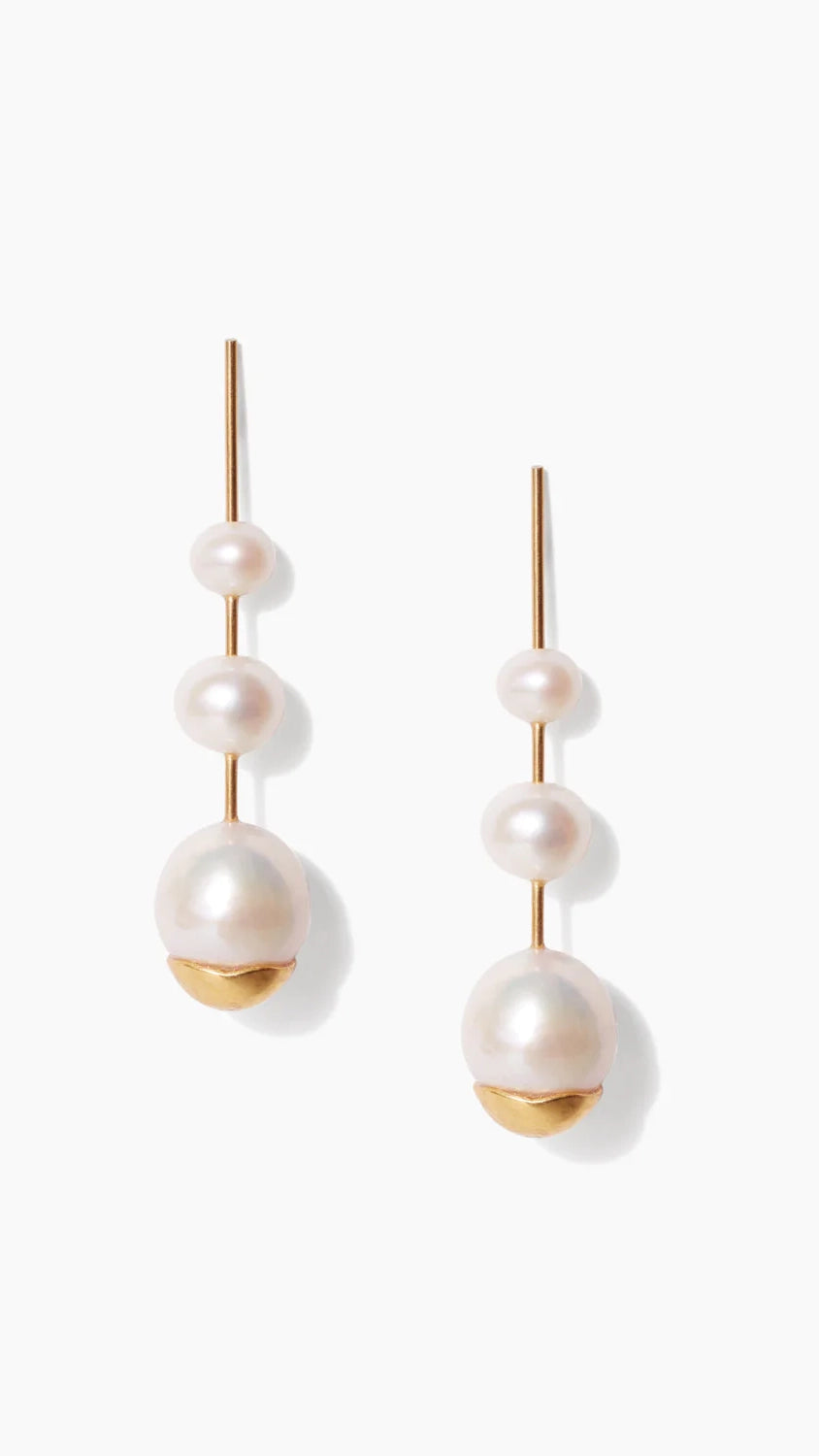 Gold Dipped Pearl Cascade Earrings