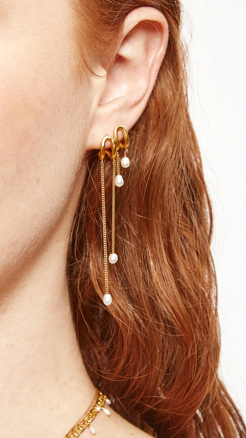 Arc Pearl Drop Earrings Maxi