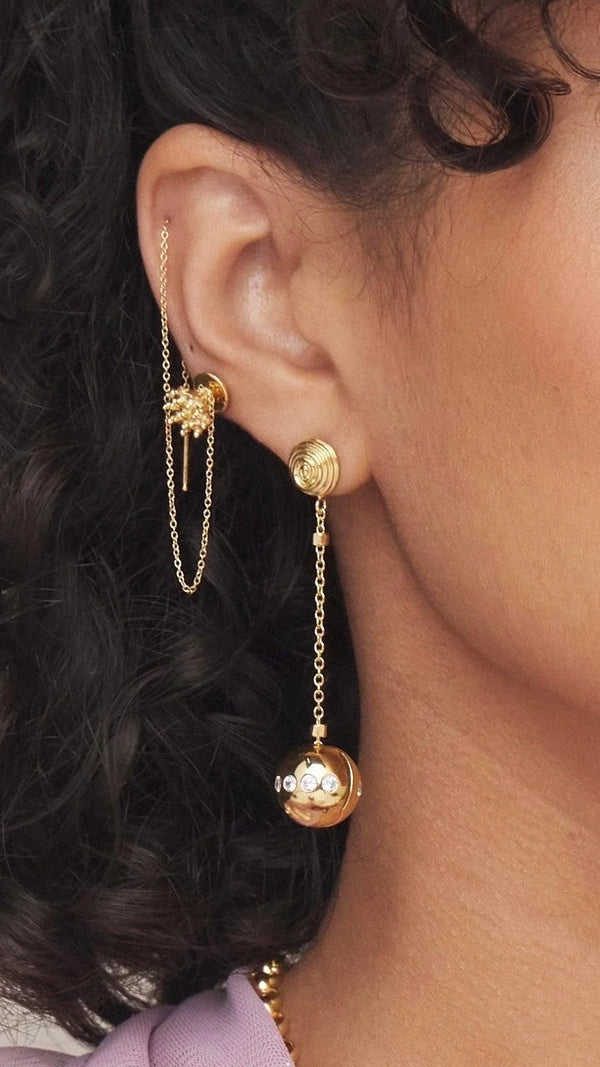 Spool Stud Earrings (Gold)