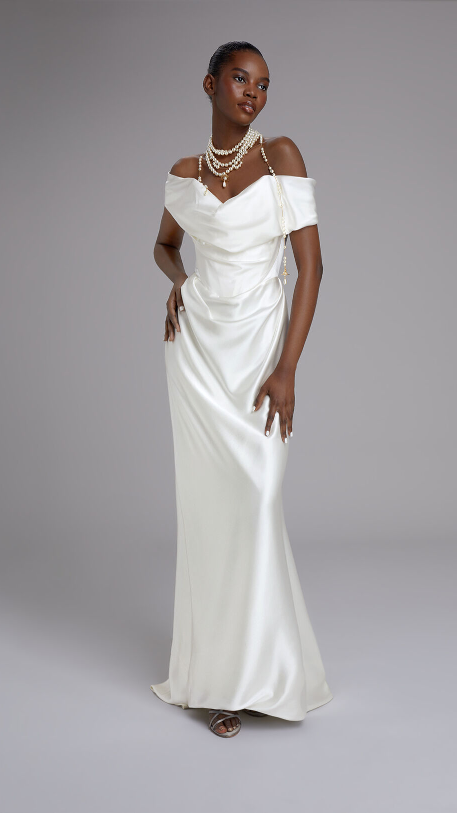 Stella Low Back Silk Wedding Dress | White | Jacoba Jane