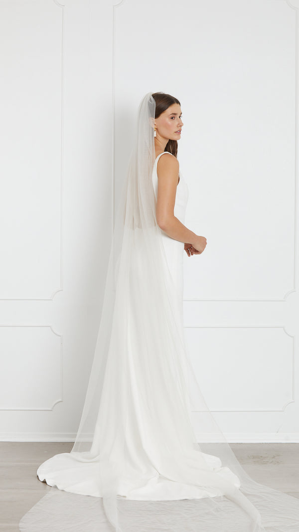 Silk Tulle Cathedral Length Veil