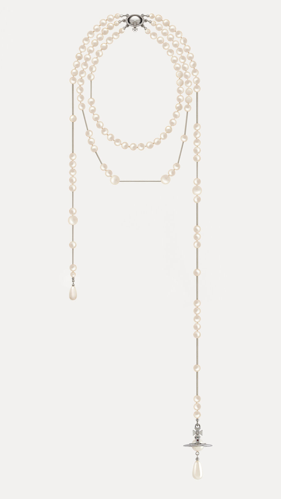 Premium Photo | Broken necklace with pearls on a mannequin hand - isolated