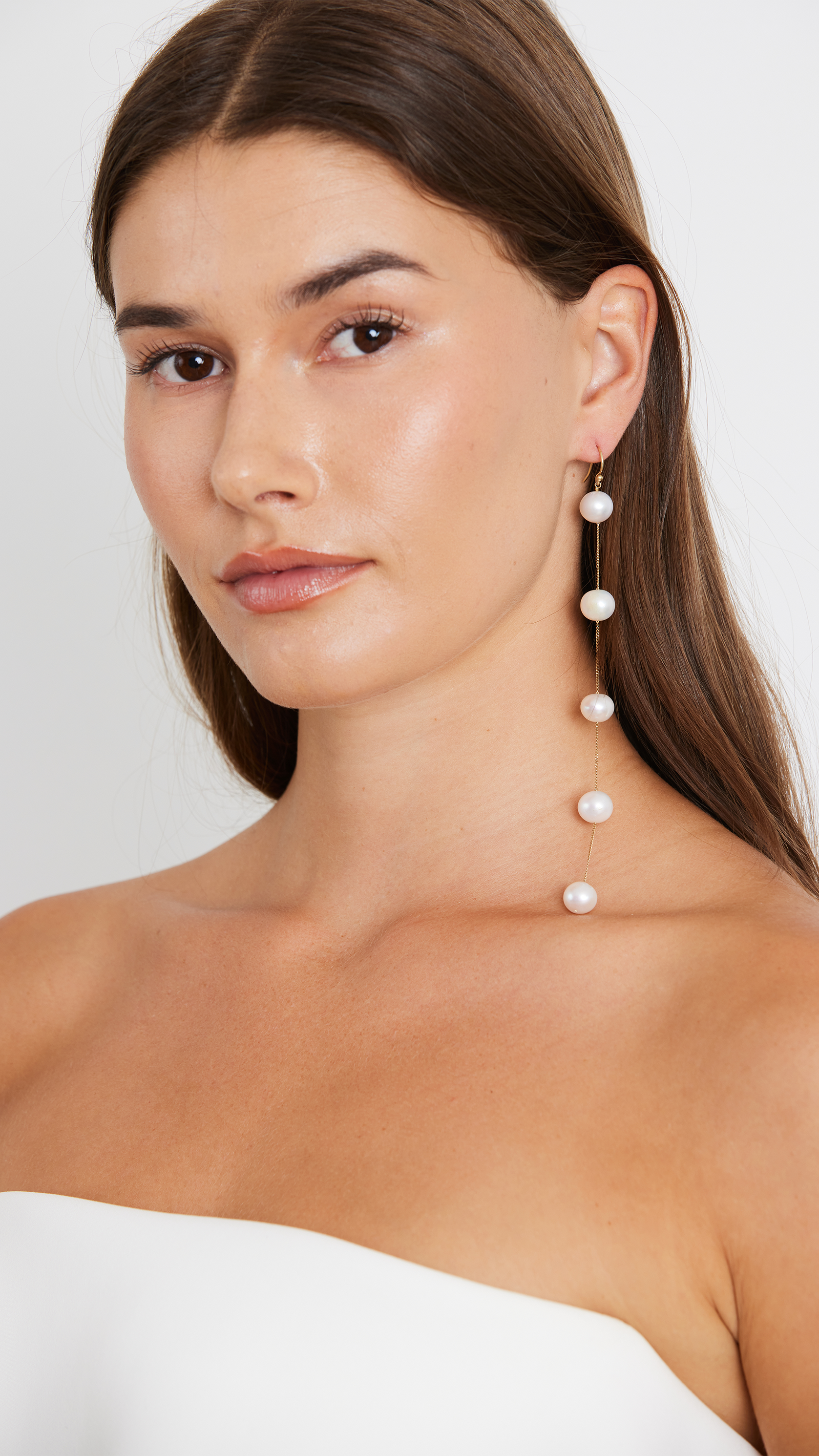 White Pearl Duster Earrings 5-Drop – LOHO BRIDE