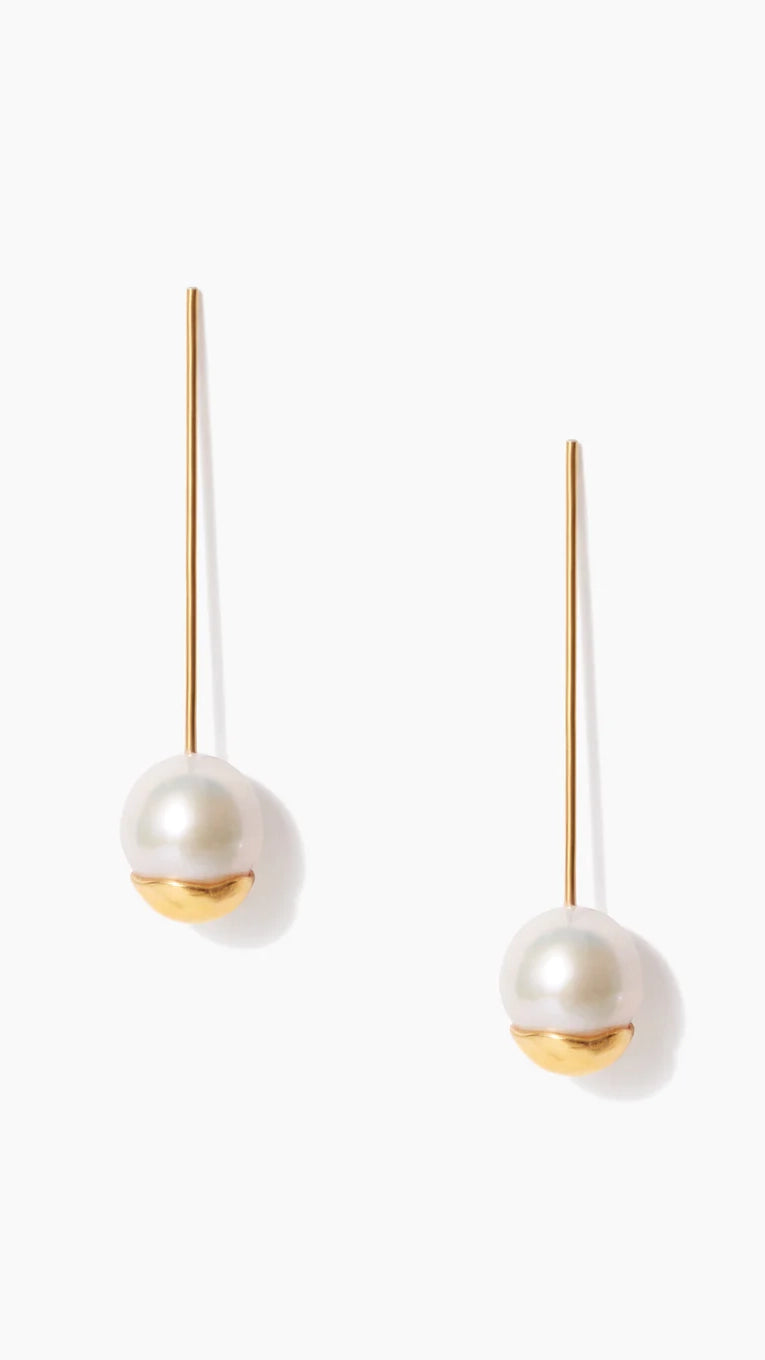 Gold Dipped Pearl Drop Earrings